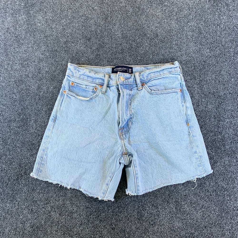 Vintage Abercrombie & Fitch Cutoff Shorts Women 28x5.5 Blue Denim Stretch Summer